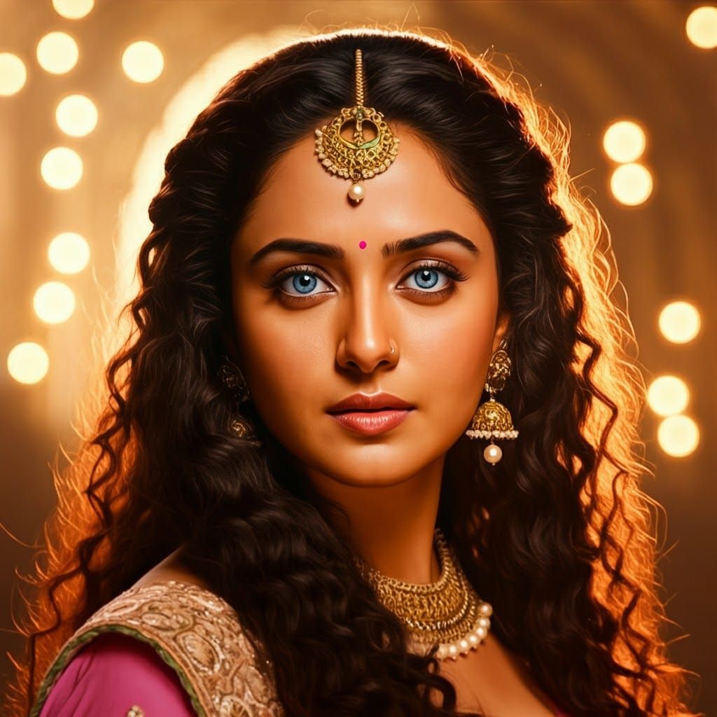Captivating Indian Actress Portrait in Traditional Style