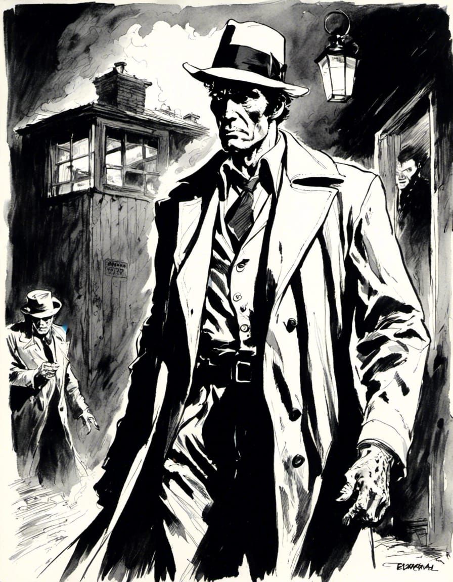 Kolchak the Night Stalker Comic Panel in Black and White
