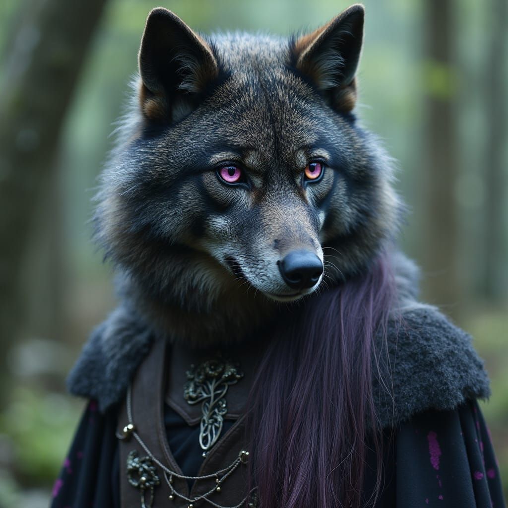 Alpha Female Wolf Huntress with Hourglass Eyes