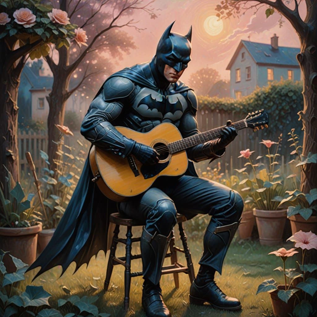 Batman in an Ethereal Garden Serenade