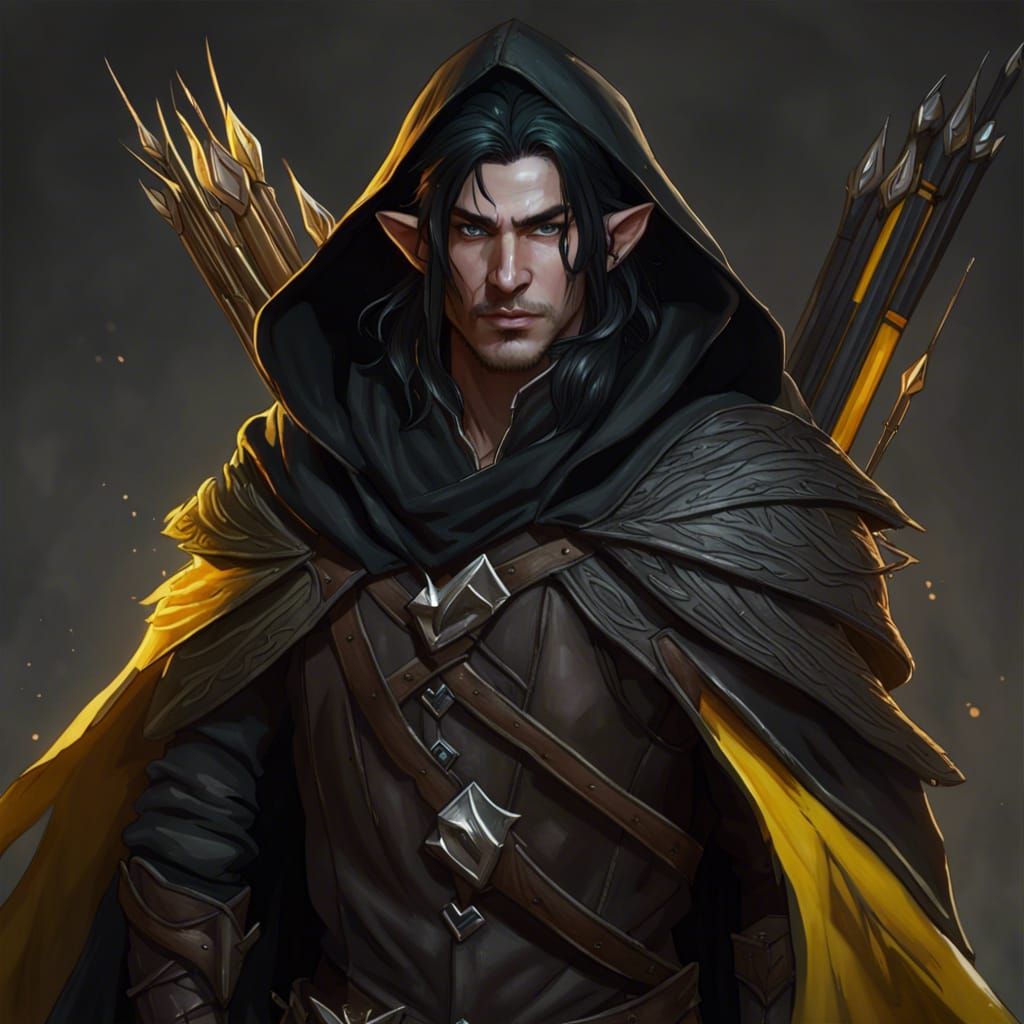Elf Ranger Portrait in Hyperdetailed Style