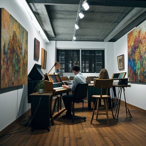 Musical Notes Emanate Freedom in a Vibrant Artistic Landscap...