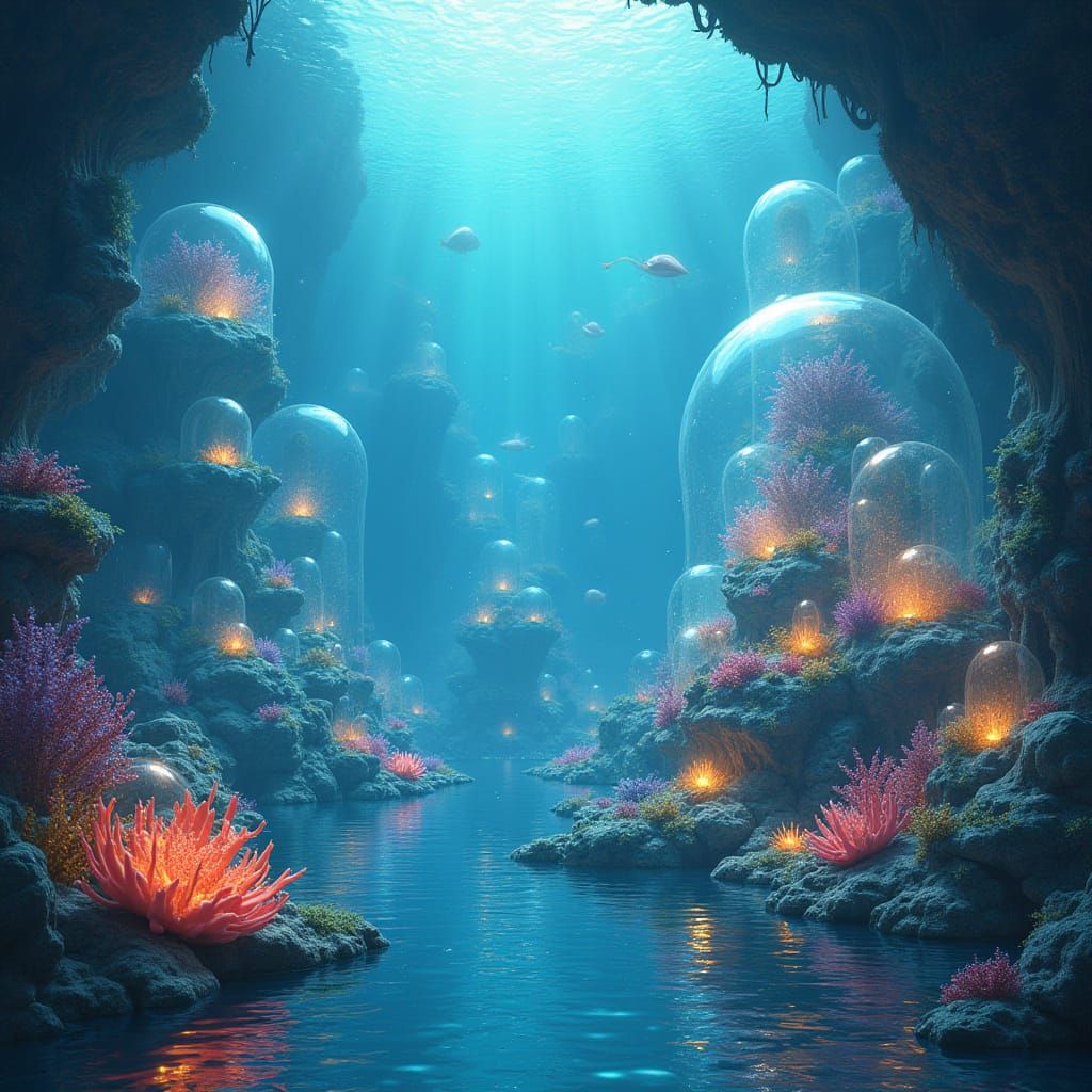 Shimmering Bubble City Under the Sea