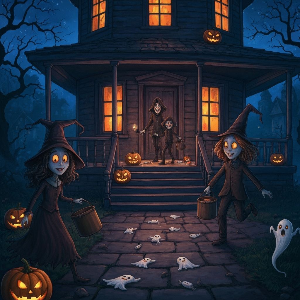 Halloween Trick Or Treat Night Scene