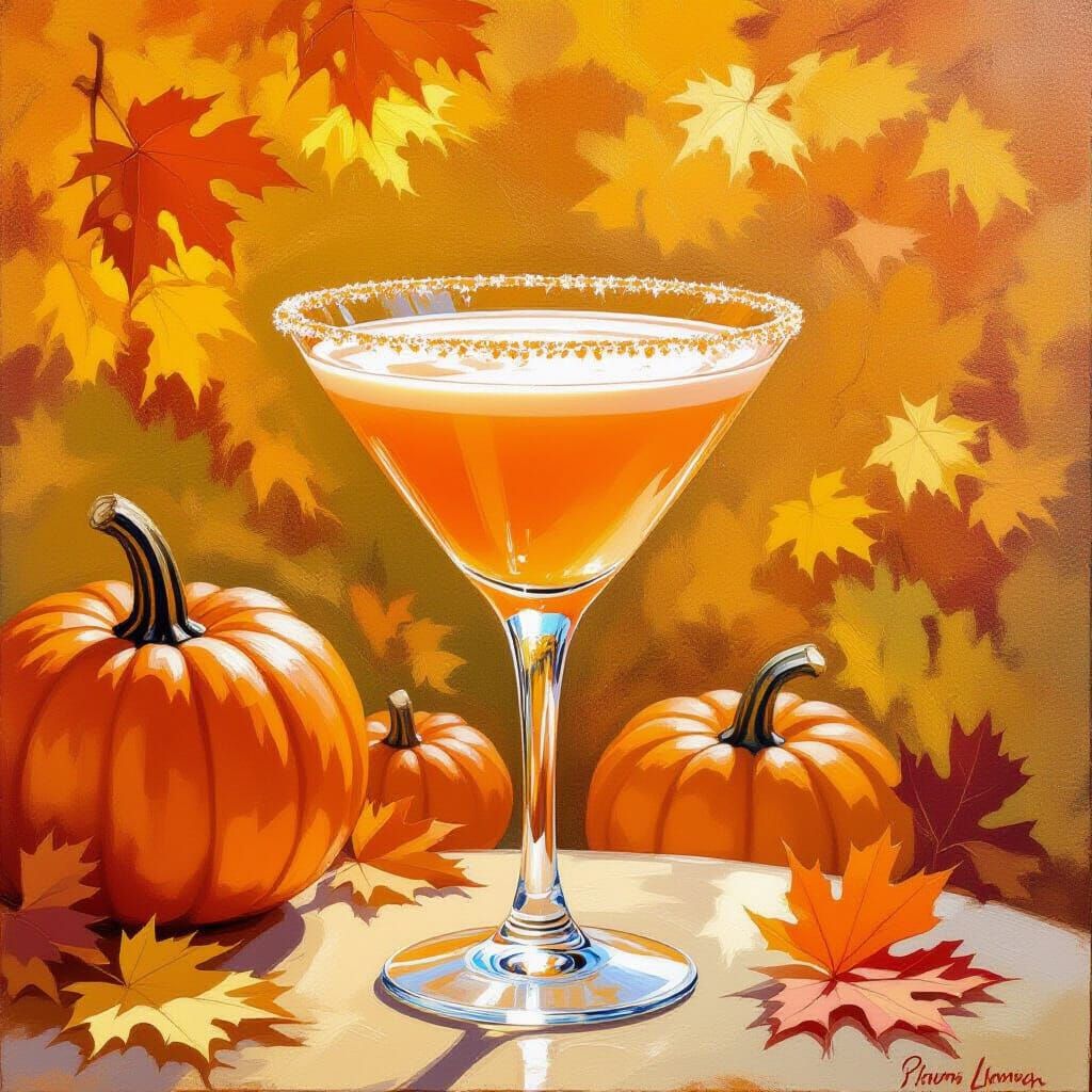 Autumn Cocktail in Impressionistic Style