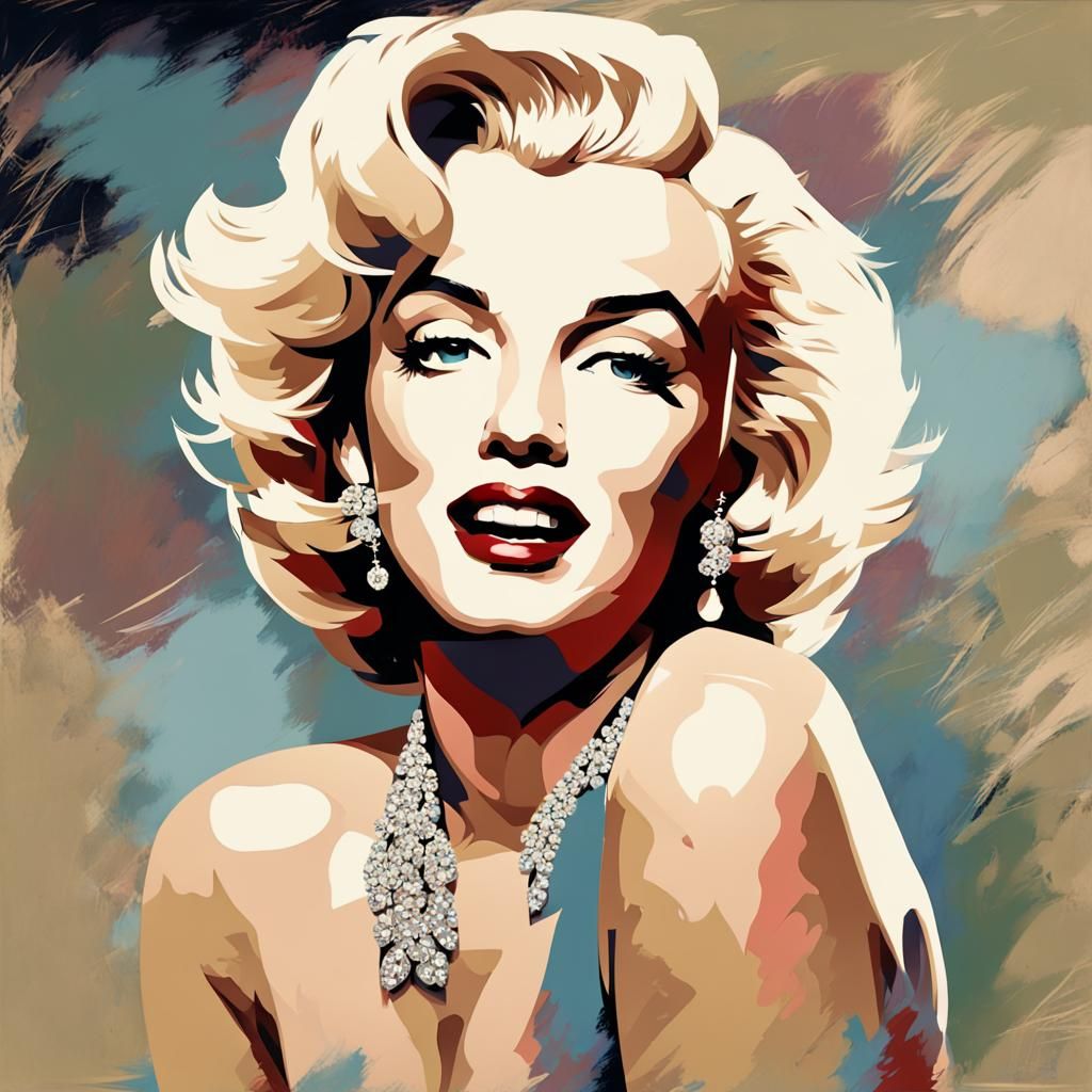 Glamorous Marilyn Monroe in Contemporary Poster Style