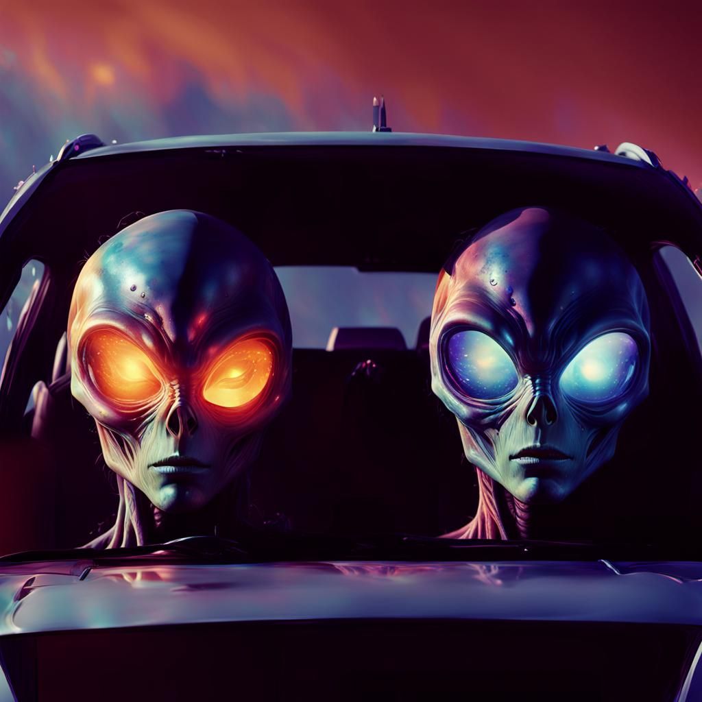 Hyperrealistic Alien Concept Art with Glowing Markings