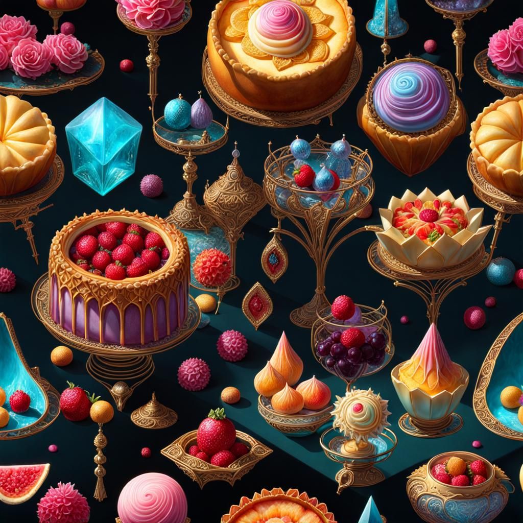 Mouthwatering Glittering Pies: Creative Dessert Still Life