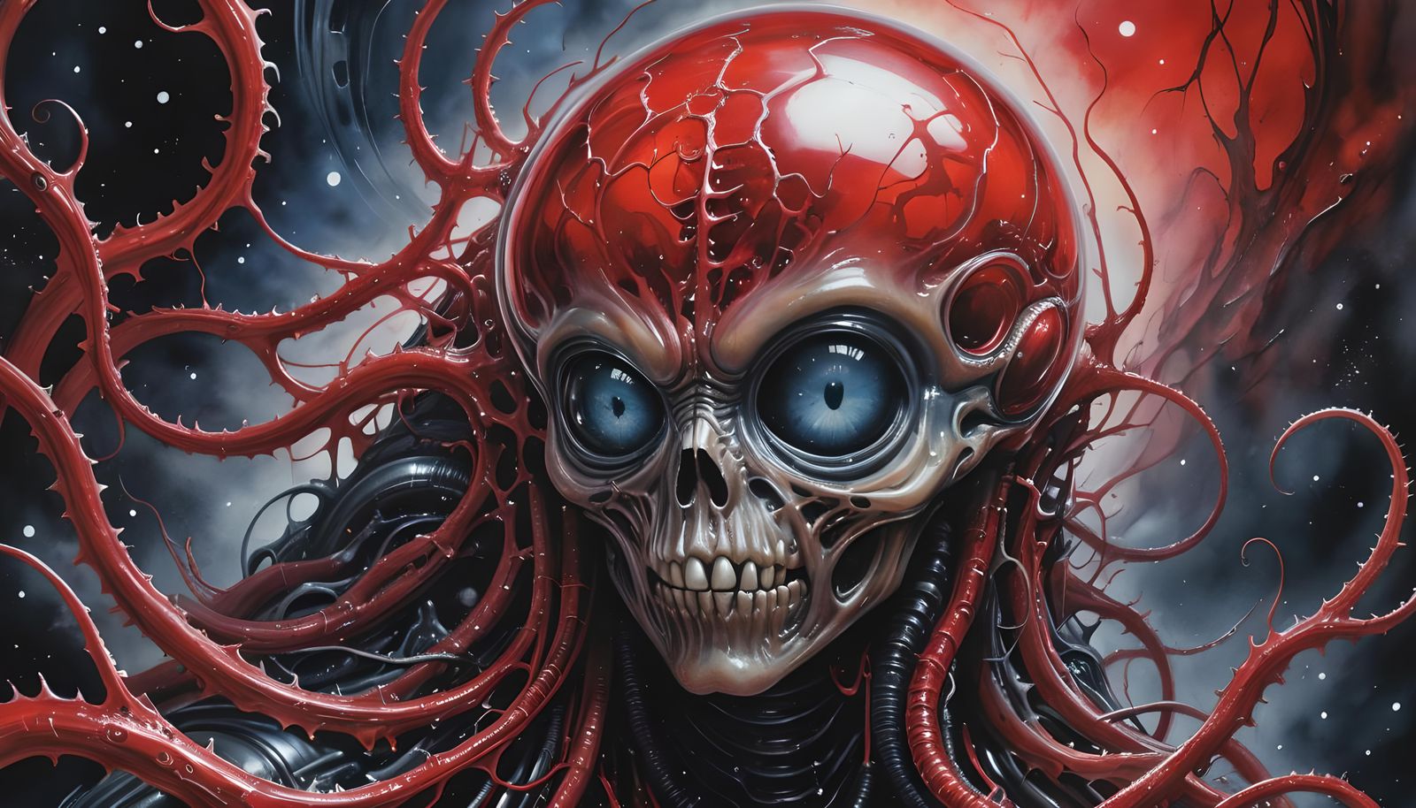 Cosmic Horror in Hyperrealistic Watercolour Style