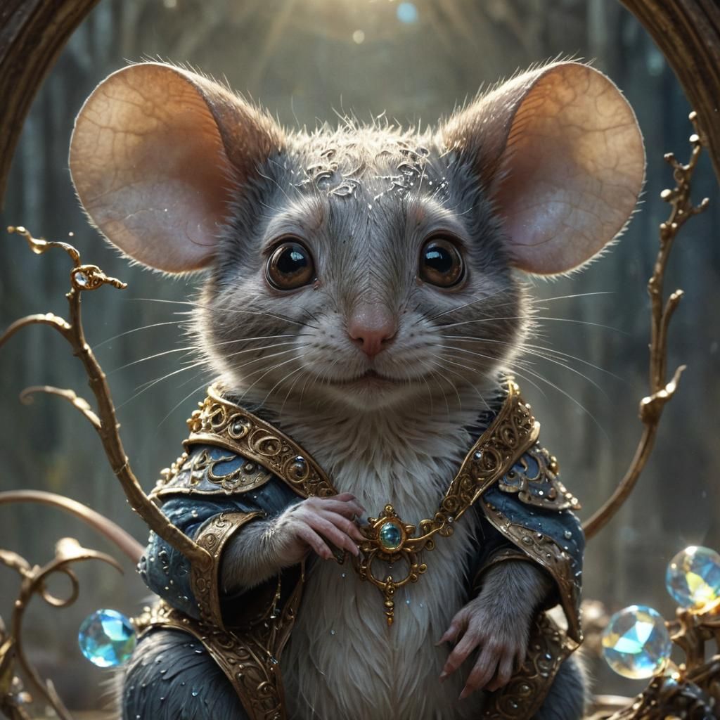 Wise Mouse Friend in Digital Fantasy Art Style