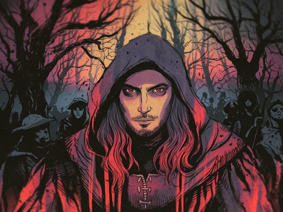 Manhwa-Style Robin Hood in Dark Sherwood Forest