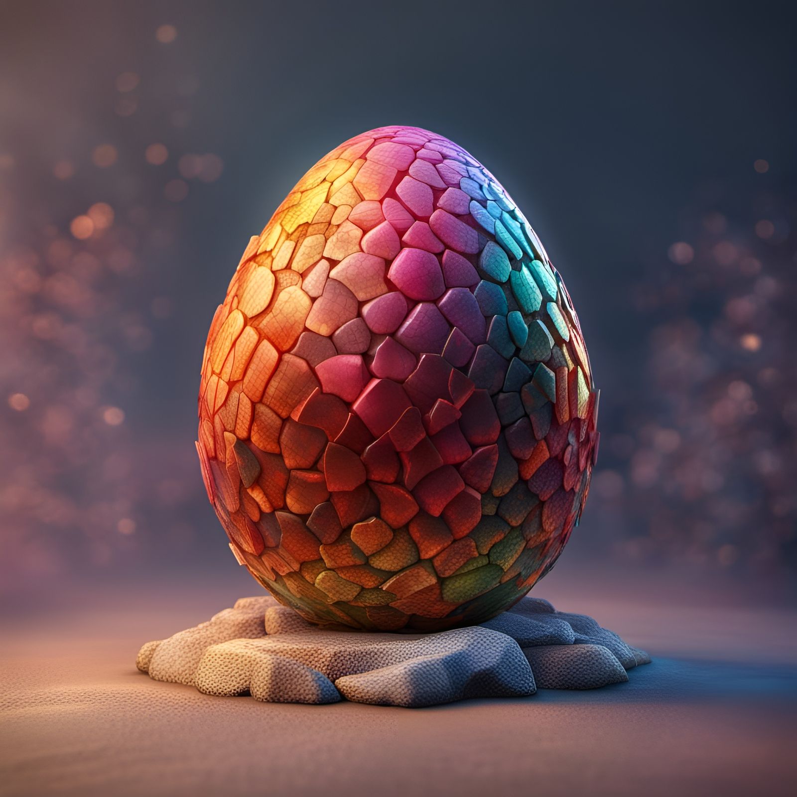 Detailed Colorful Dragon Egg in 8k