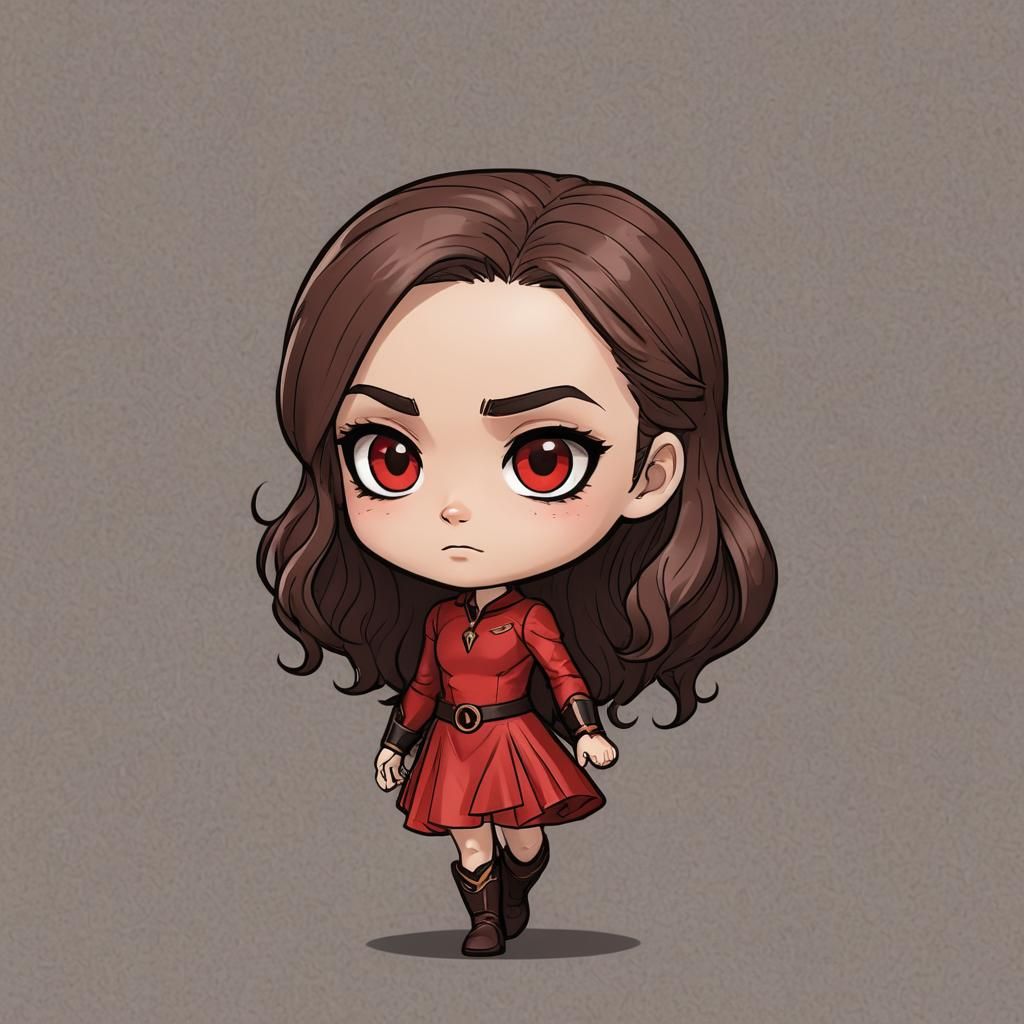 Chibi Wanda Maximoff with Red Dress