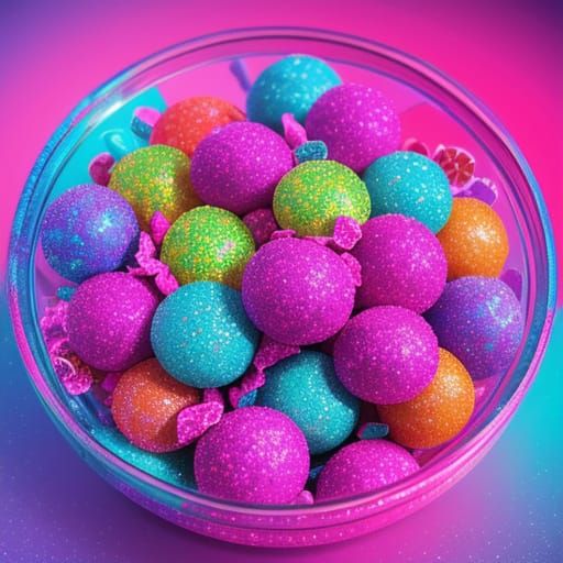 Vibrant Candy Worlds in Moody Neon Lighting