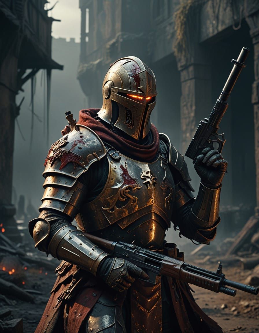 Grim Knight in Gory Battle