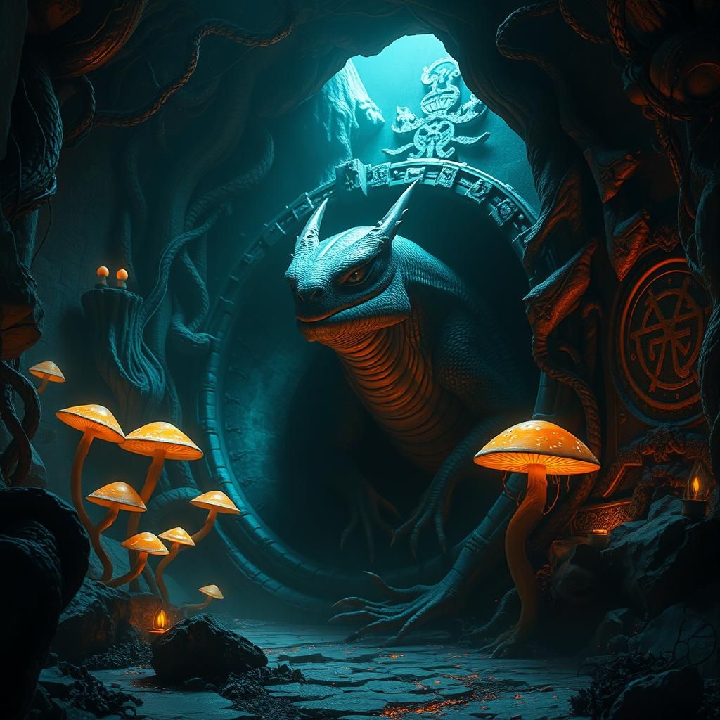 Ghibli Reptile in Broken Speaker, Fantasy Studio