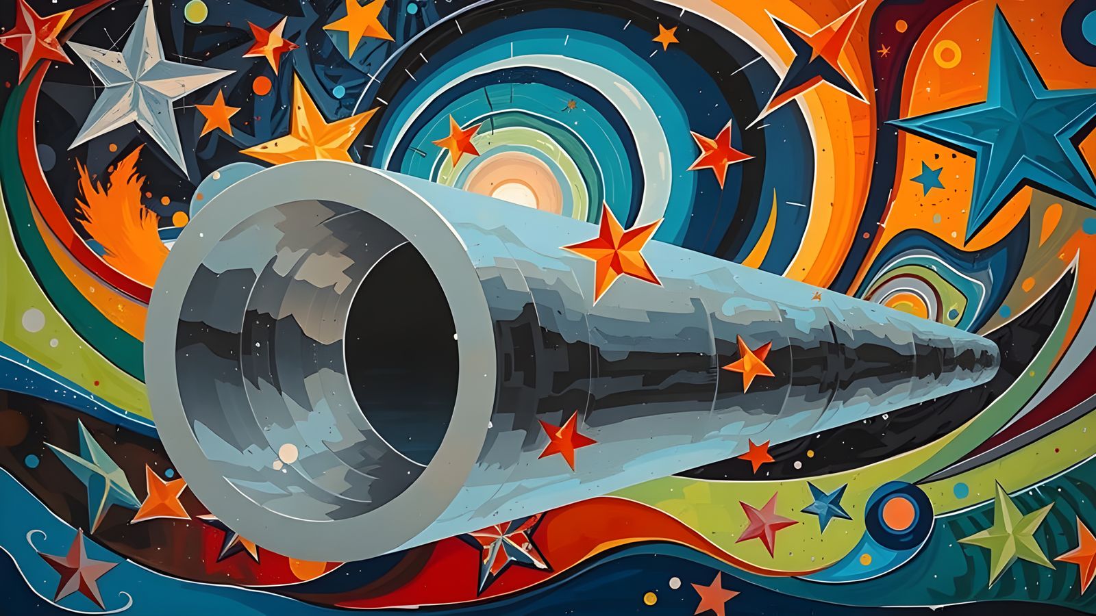 Cosmic Mirror Dance in Metallic Splendor