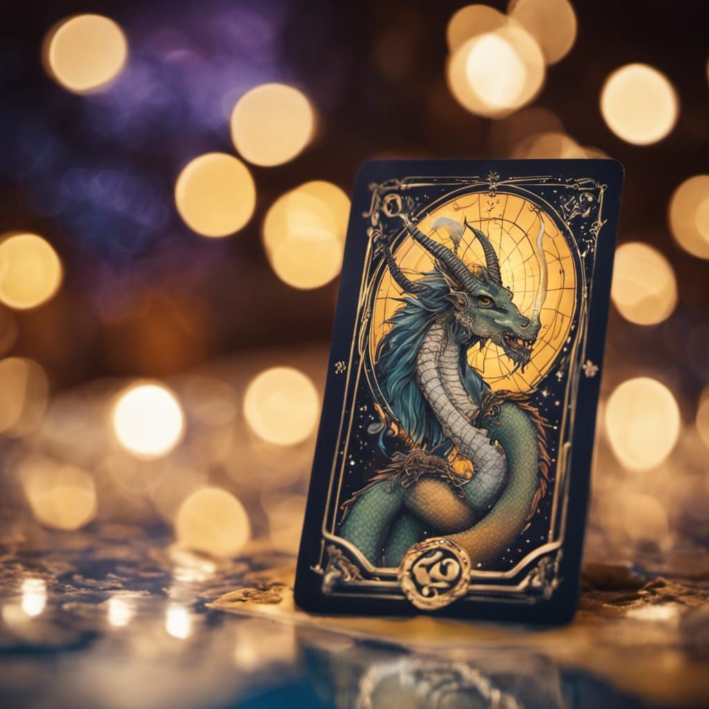 Zodiac Sign Capricorn Dragon Tarot Card