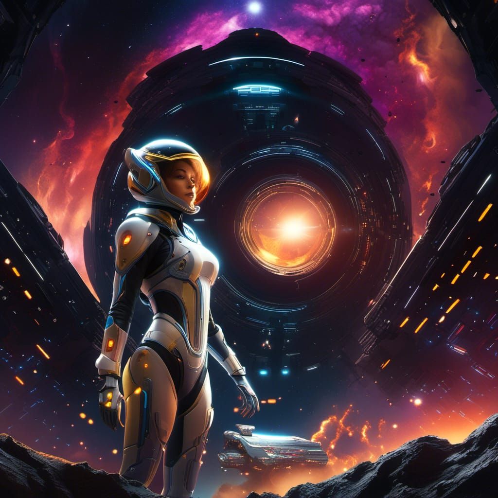 Extraterrestrial in Cosmic Warphole: Splash Art Illustration