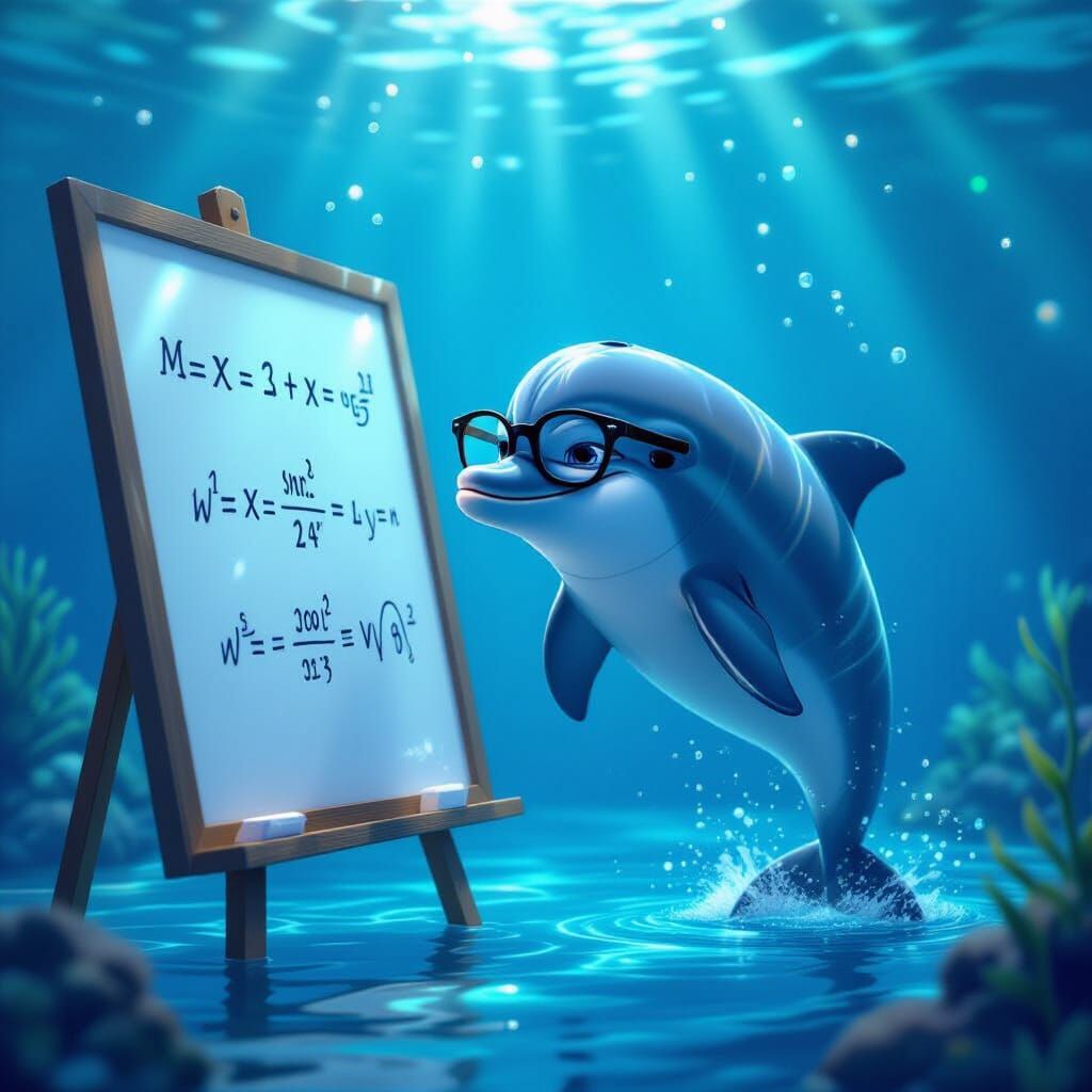 Intelligent Dolphin Solves Math Equation Underwater