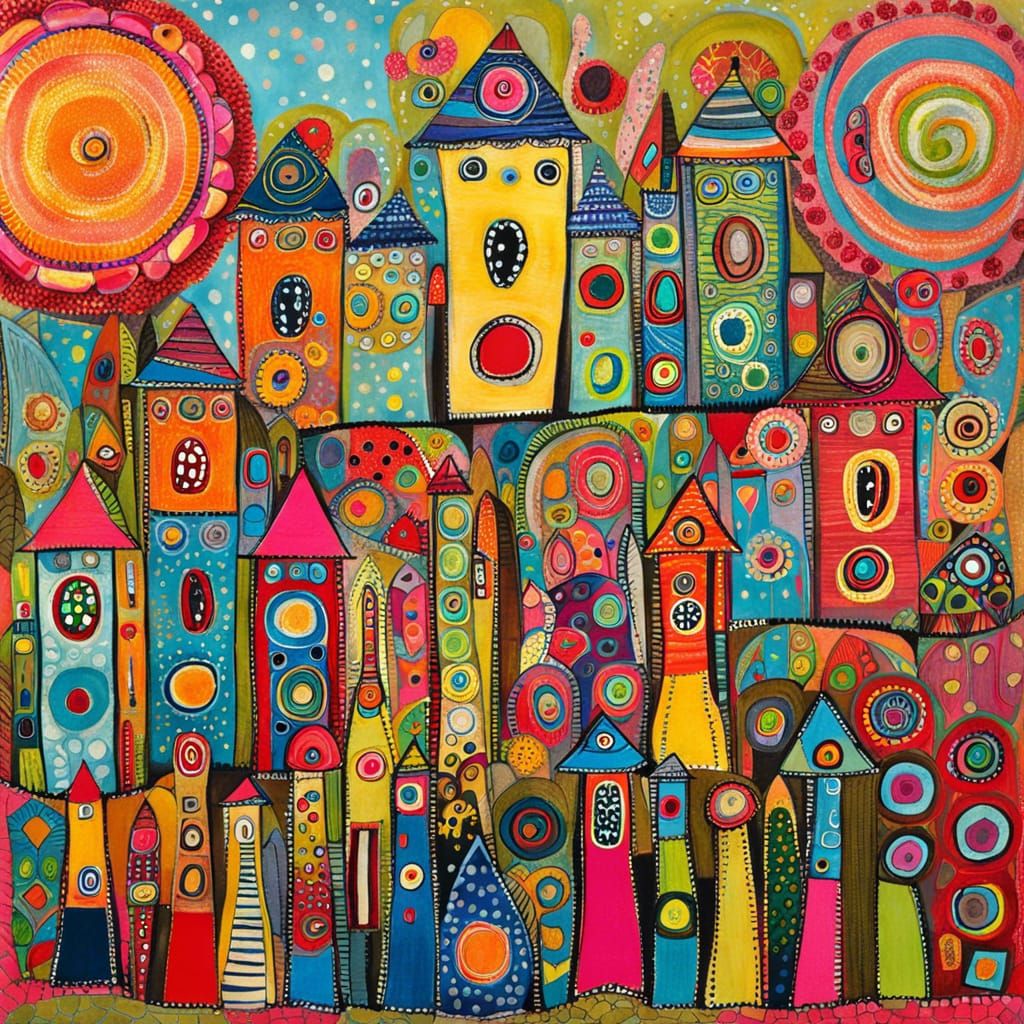 Whimsical Wonders in Art Brut Style