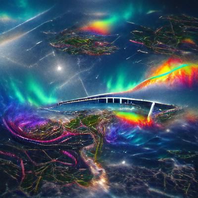 Nordic Rainbow Bridge to Hel: Holographic Illustration