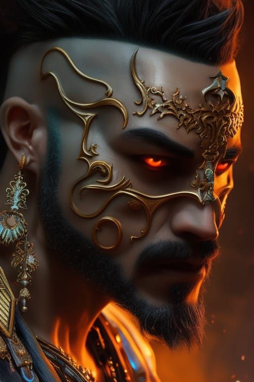 Heavily Muscled Djinn Rises From Desert Sands