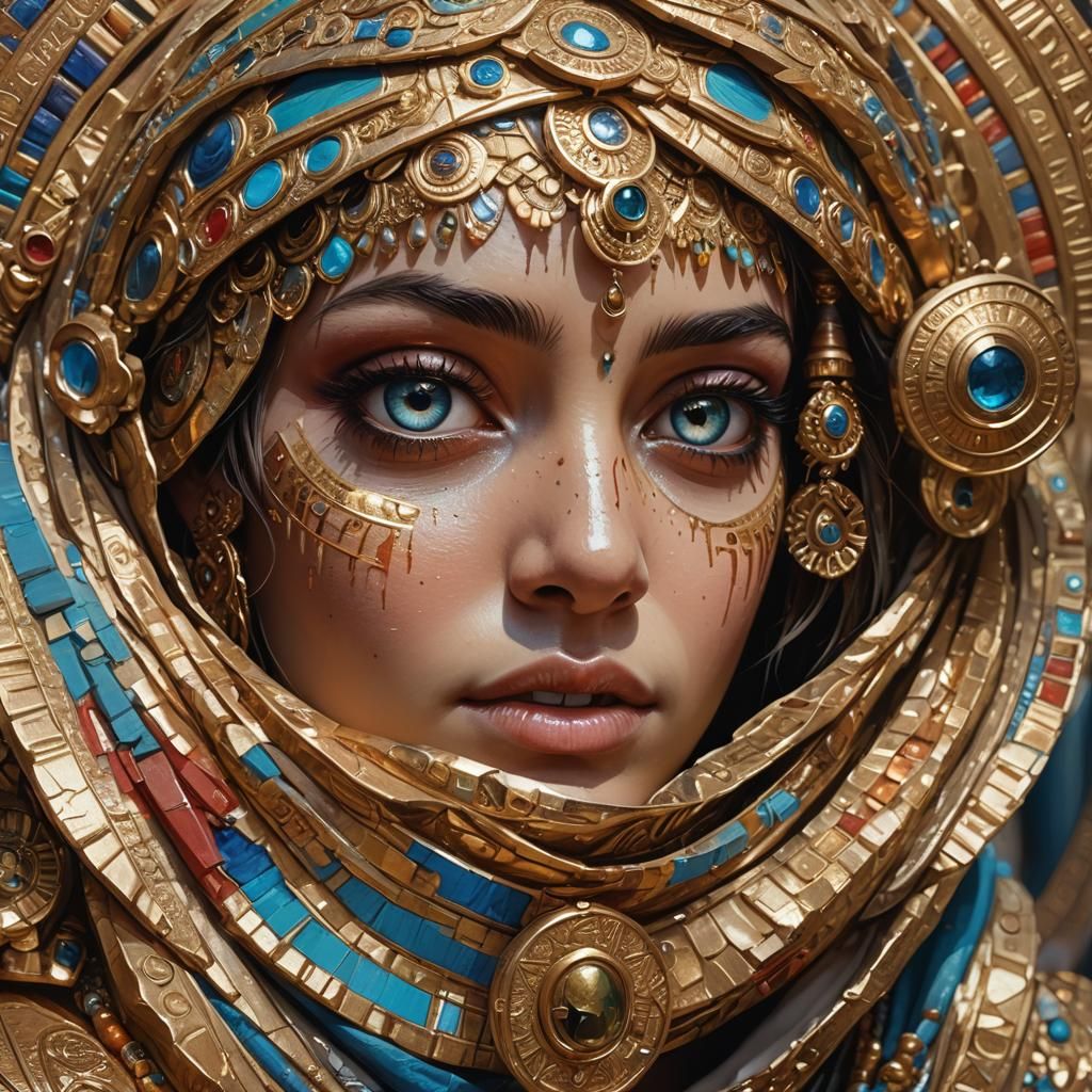 Egyptian Warrior with Light Eyes: Splash Art