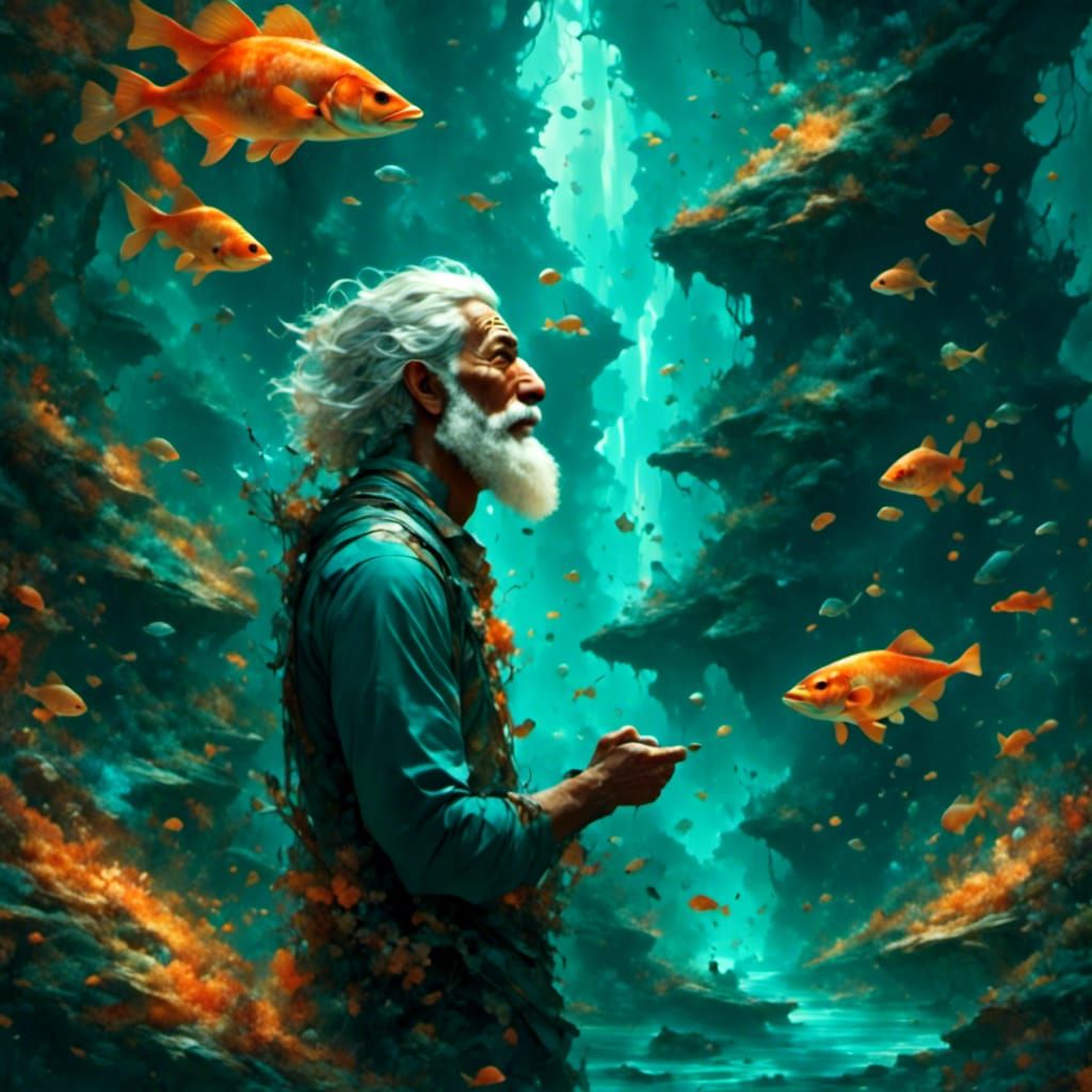 Hyperrealistic One-Eyed Man Holding a Soul