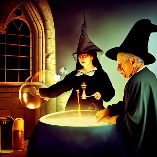 Fantastical Alchemy Lab in Cel-Shaded Style