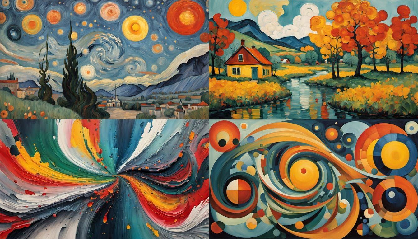 Vibrant Neo-Impressionist Masterpiece in Thick Gouache Layer...