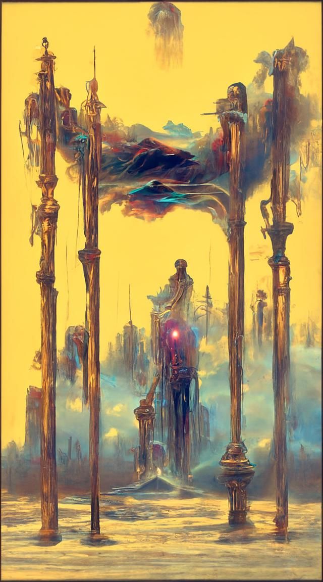 Holographic Four of Wands in Astral Cosmic Style