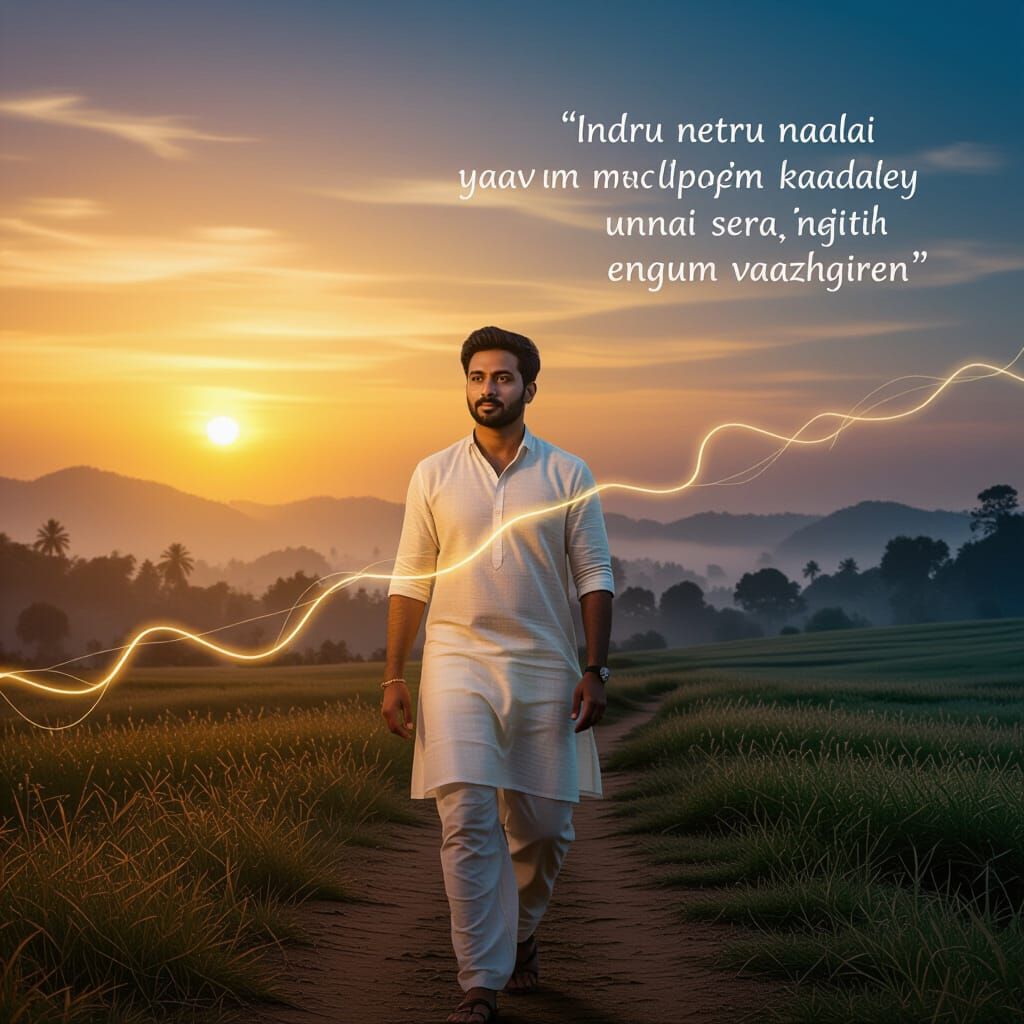 Man's Journey Through Time Symbolizing Love's Eternal Thread