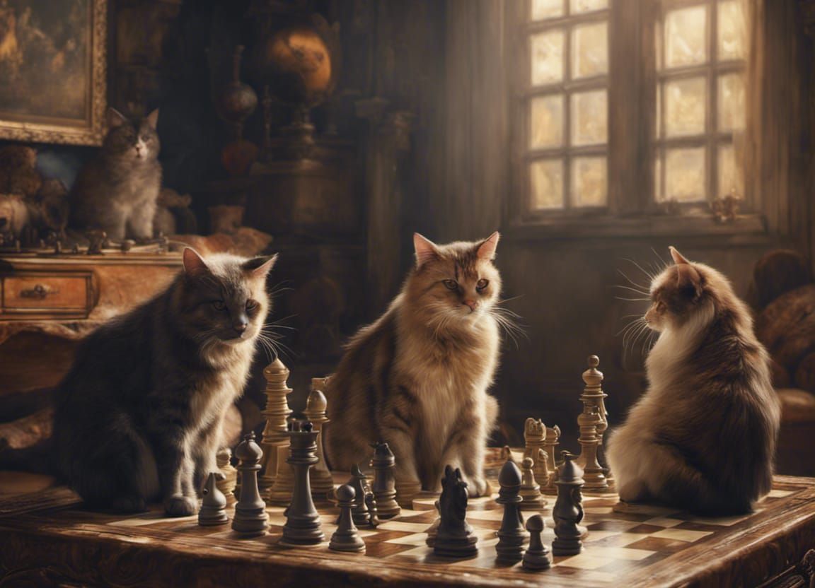 Cats Playing Chess