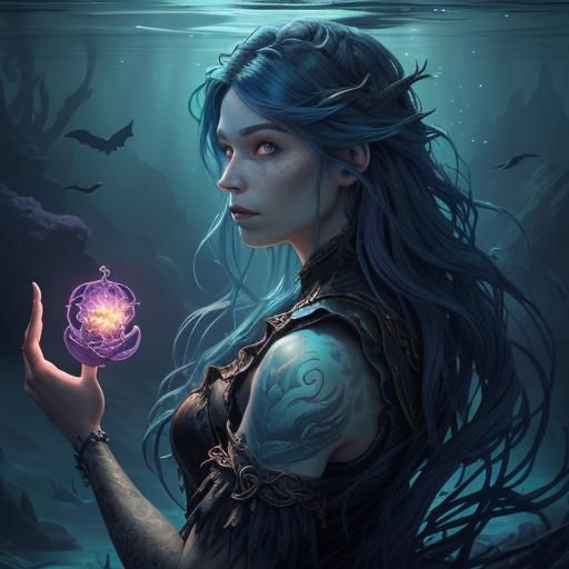 Beautiful emo little mermaid 
Coloured tattoos 
Emo backgrou...