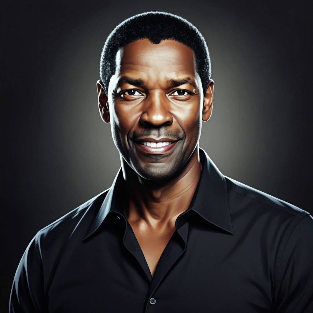 Expressionistic Oil Portrait of Denzel Washington