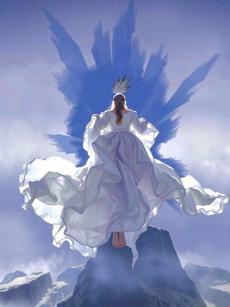 Ethereal Goddess Reigns Supreme in the Sky