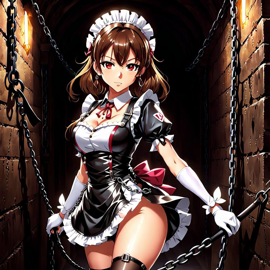 Anime Maid in Dungeon Scene