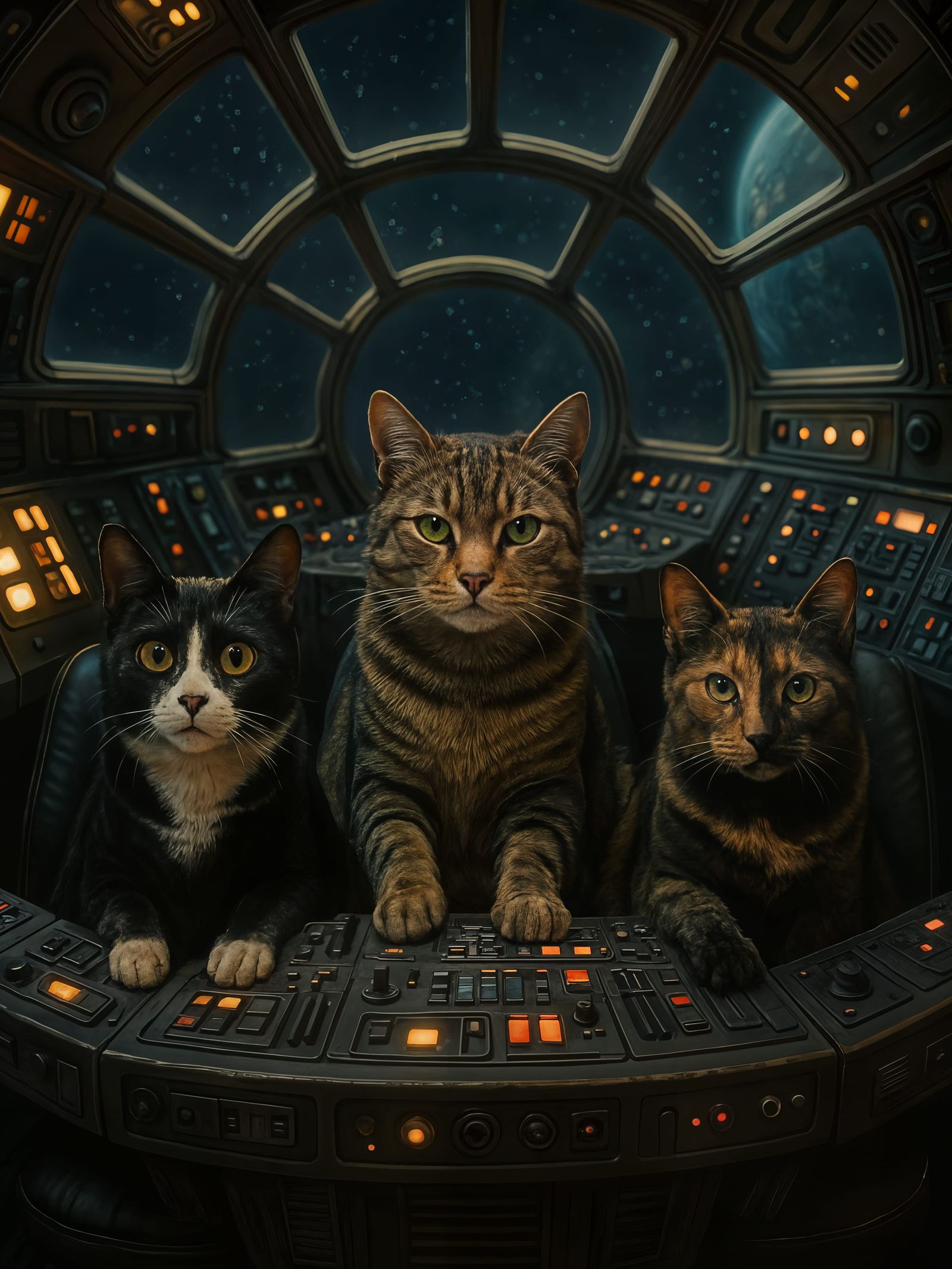 3 Cats in Millennium Falcon Part 2
