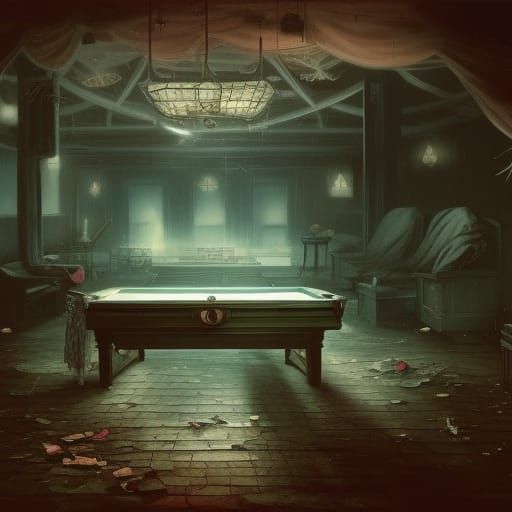 Abandoned Dreams in a Haunted Pool Hall of Stars