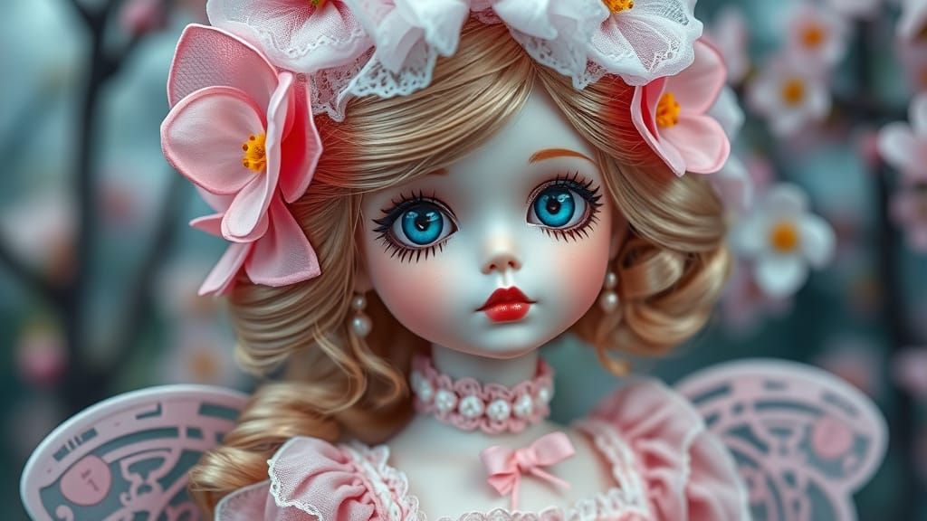 Chibi Kawaii Victorian Fairytale Doll in Ultra Enhanced Past...