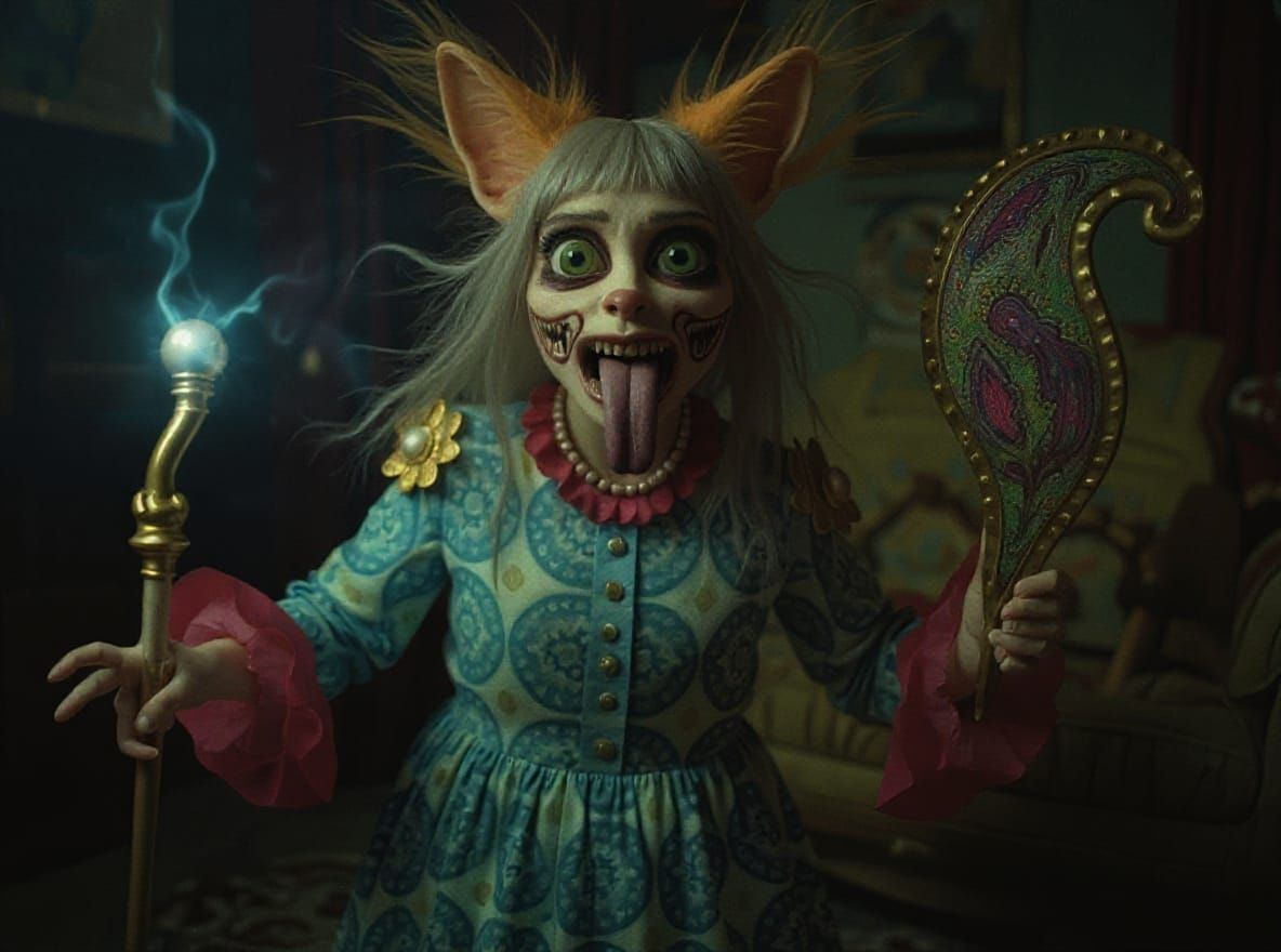 Surreal Cursed Photo of Paisley Bag Being