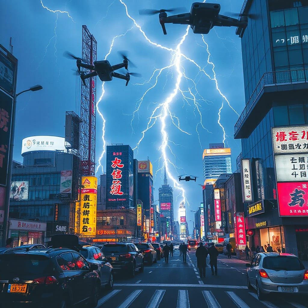 Cyberpunk Neo Tokyo Dystopia in Airbrush Style