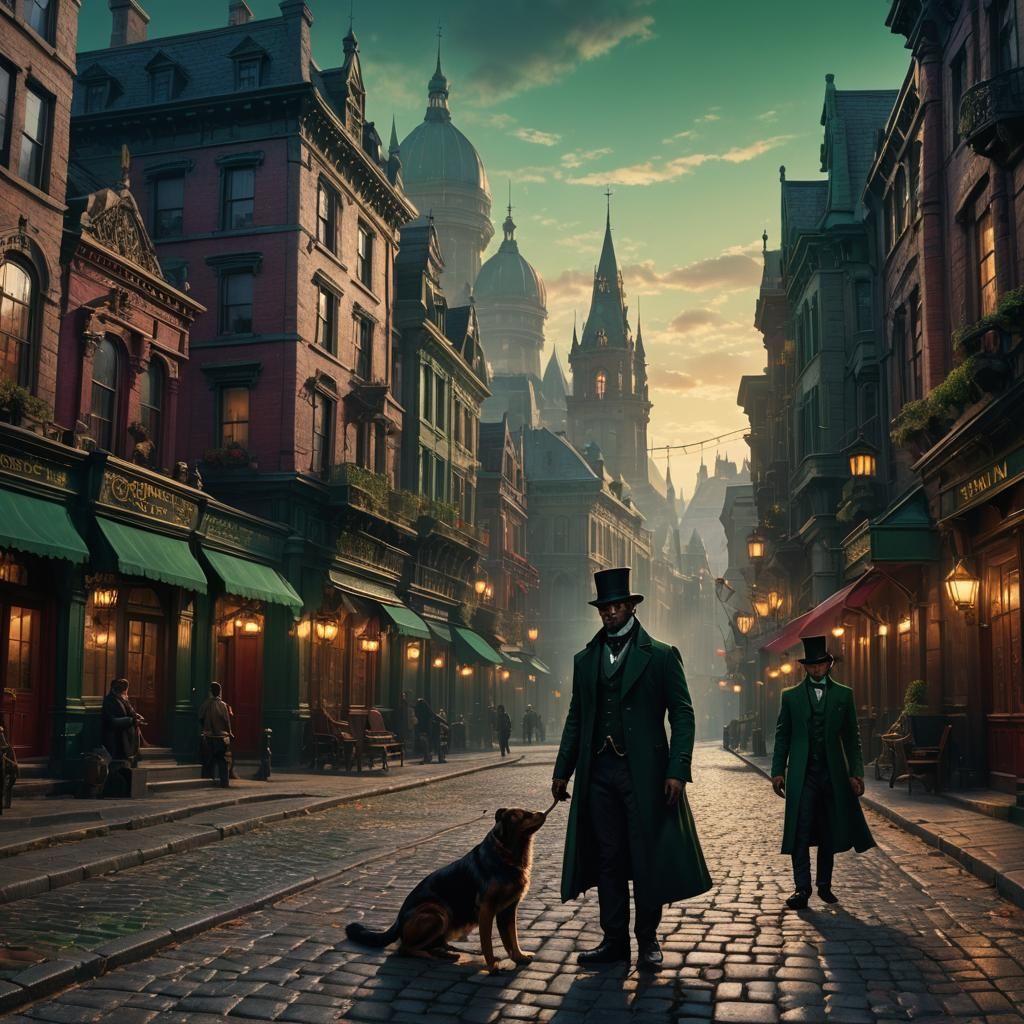 Mystical Duality: Jackal and Hyde in Victorian Cityscape