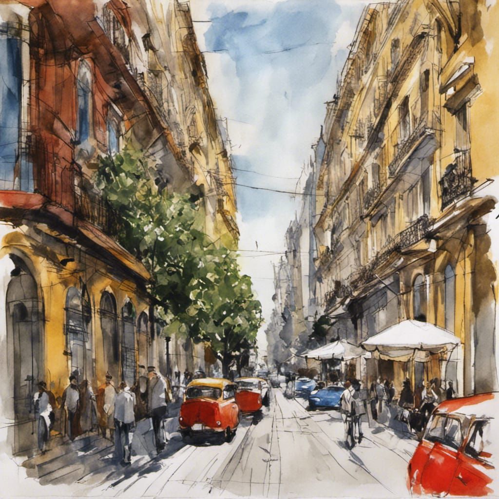 Urban sketch Calle Florida