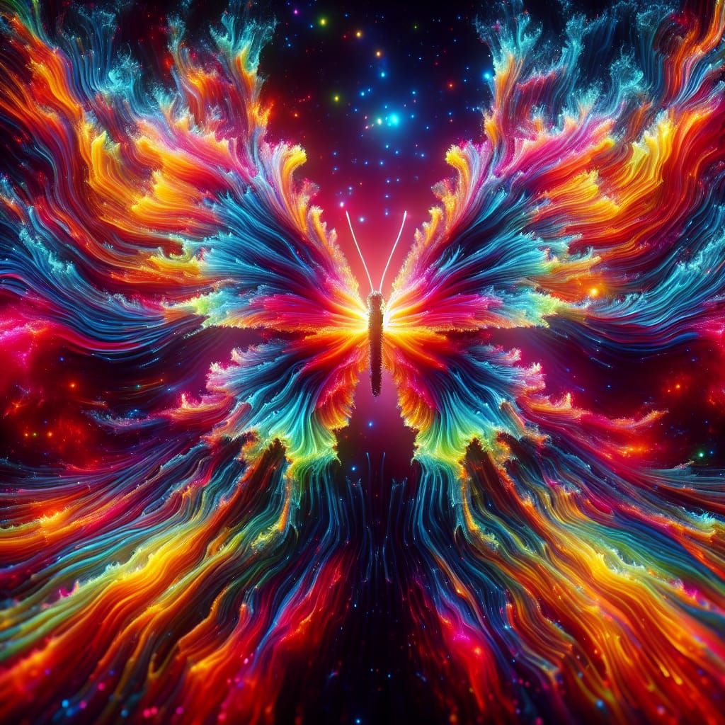Psychedelic Nebula Butterfly in Surrealist Style