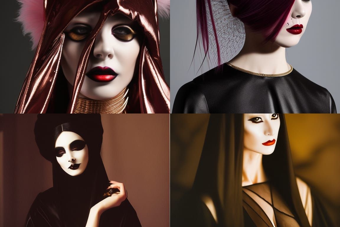 Gothic Woman Pedicure: Hyperrealistic Renaissance-Style Port...