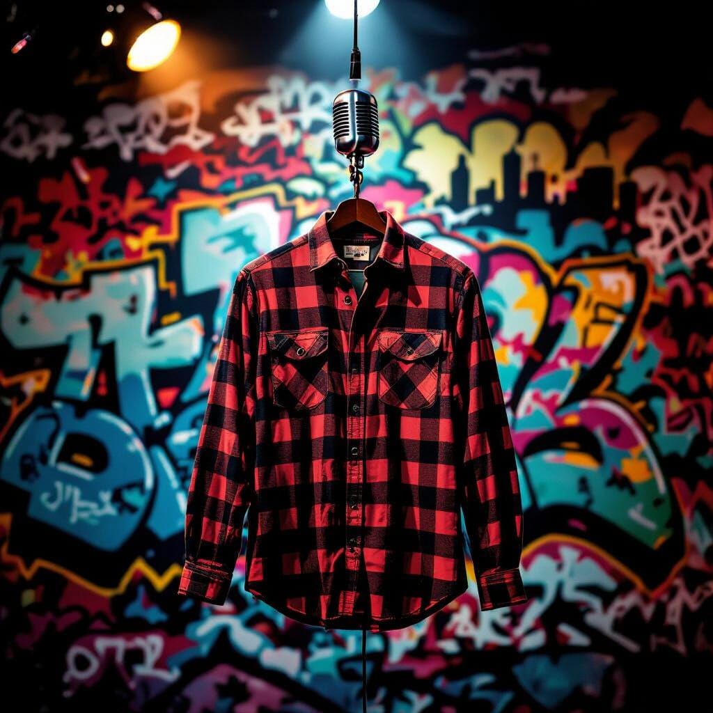 90s Hip Hop Mixtape Cover: Flannel on Mic Before Graffiti