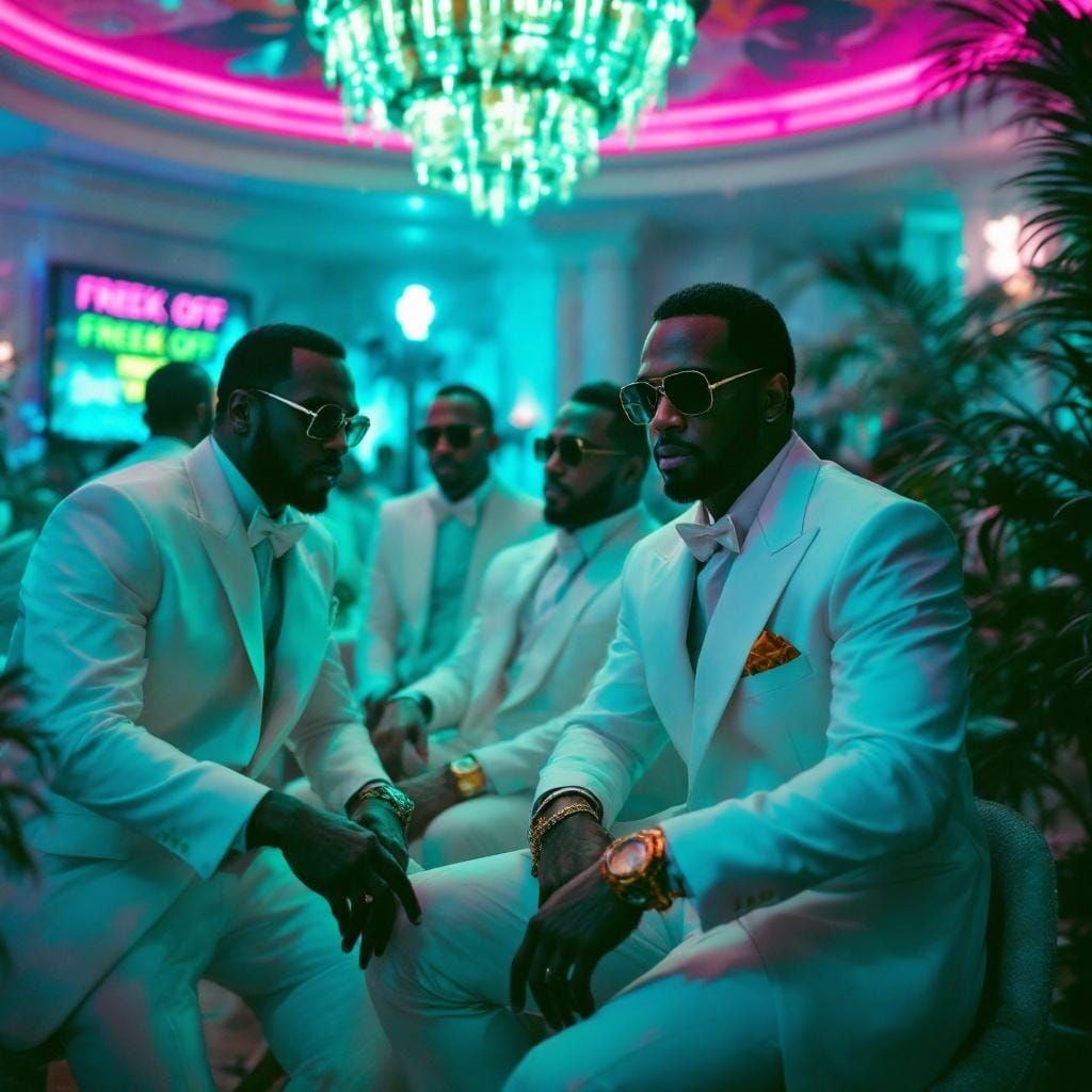 Lavish Party Scene in Futuristic Style