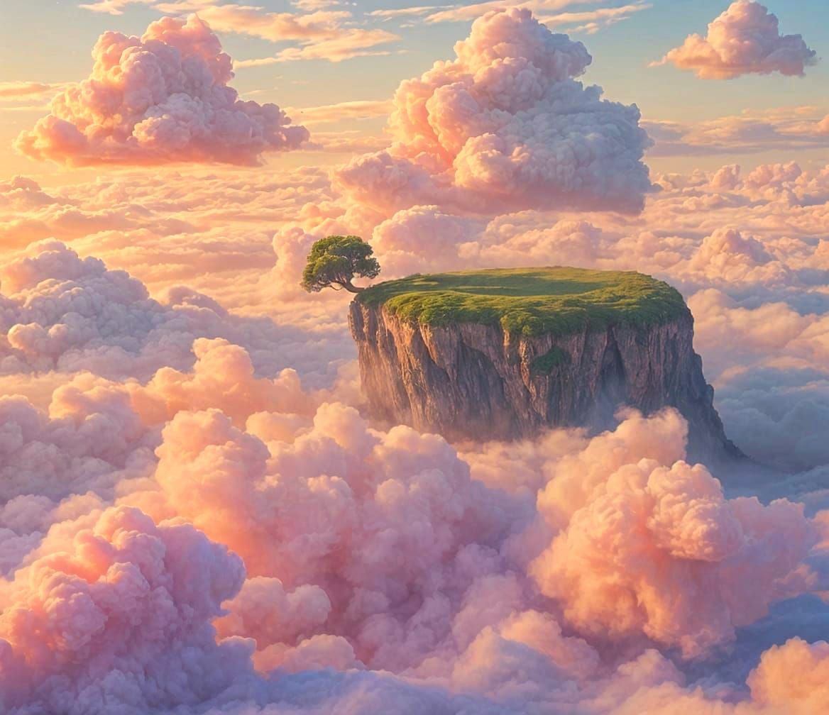 Ethereal Cotton Candy Cloudscape in Pastel Hues